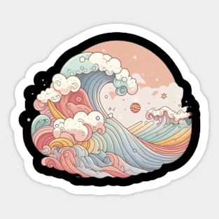 The Great Wave Off Kanagawa, Ocean Japanese Art Style Sticker
